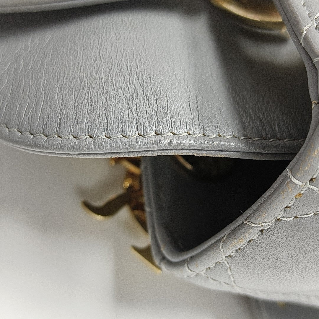 Lady Dior Small Cannage Lambskin Gray