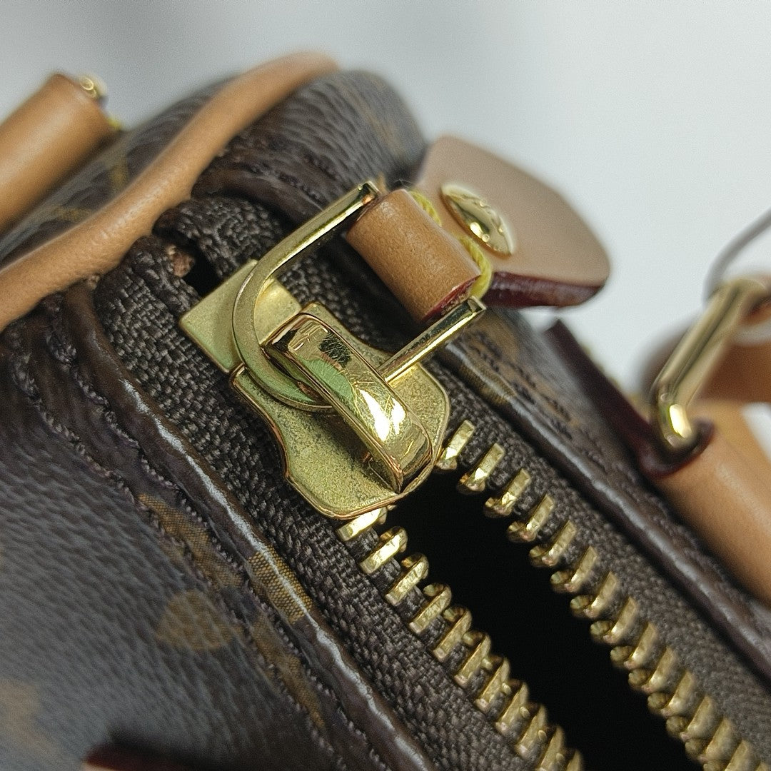 SPEEDY Nano Monogram Coated Canvas Brown
