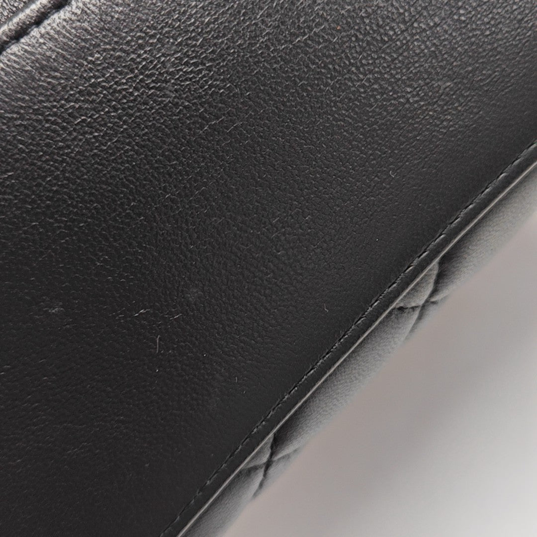 Quilted Lambskin Shoulder Bag Black
