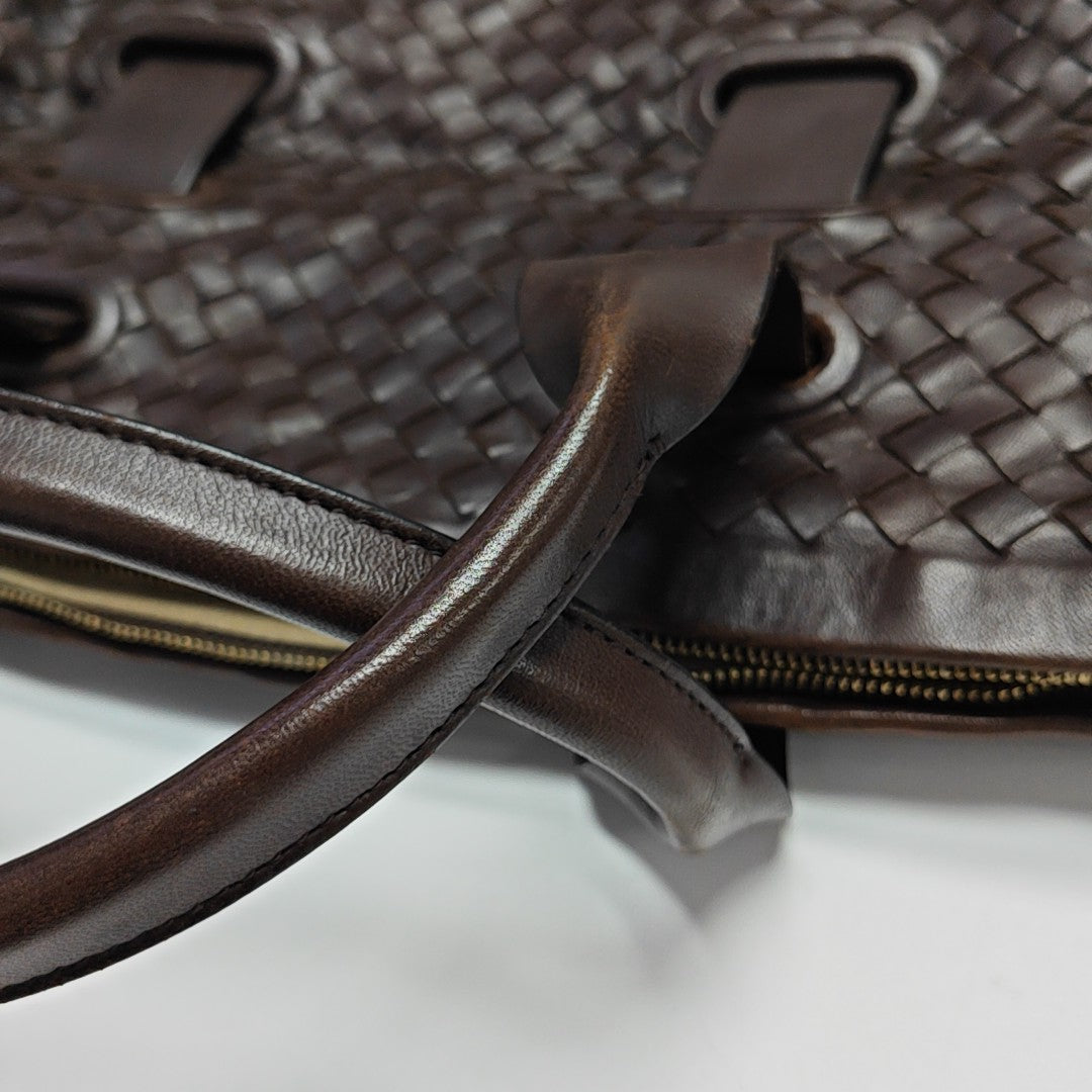 Calfskin Top Handle Bag Brown