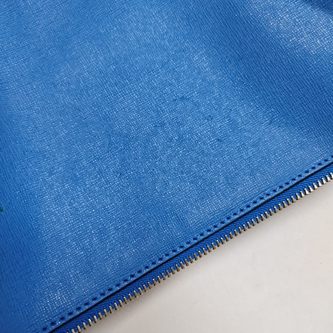Leather Crossbody Bag Blue