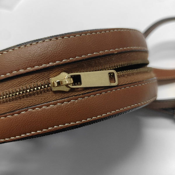 Coated Canvas Shoulder Bag Brown