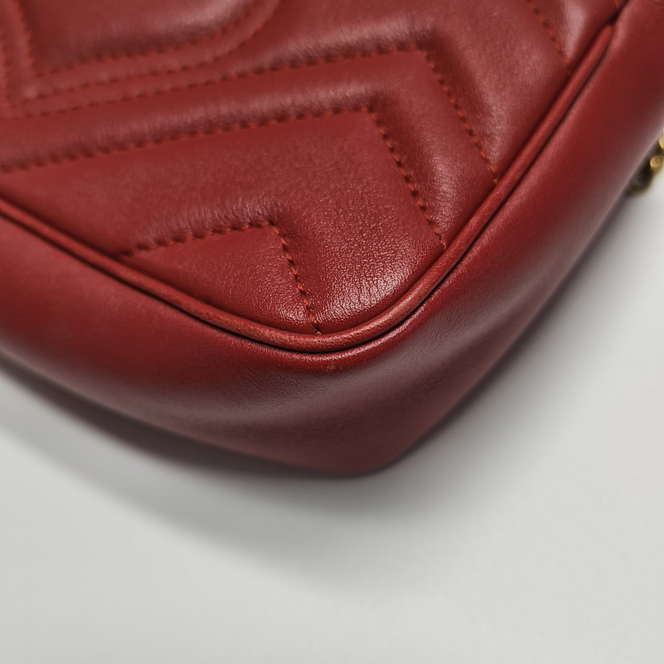 GG Marmont Mini Quilted Calfskin Red