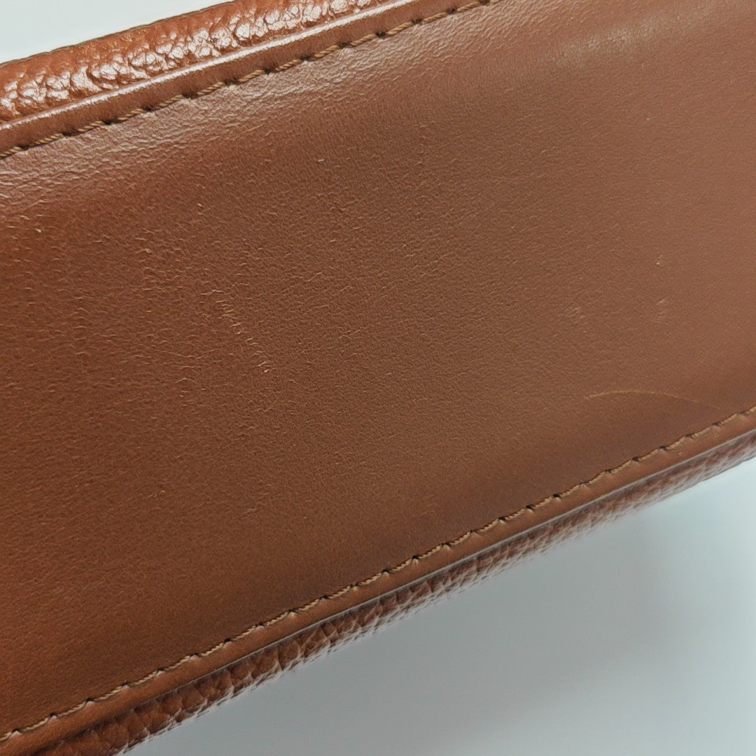 Calfskin Top Handle Bag Brown