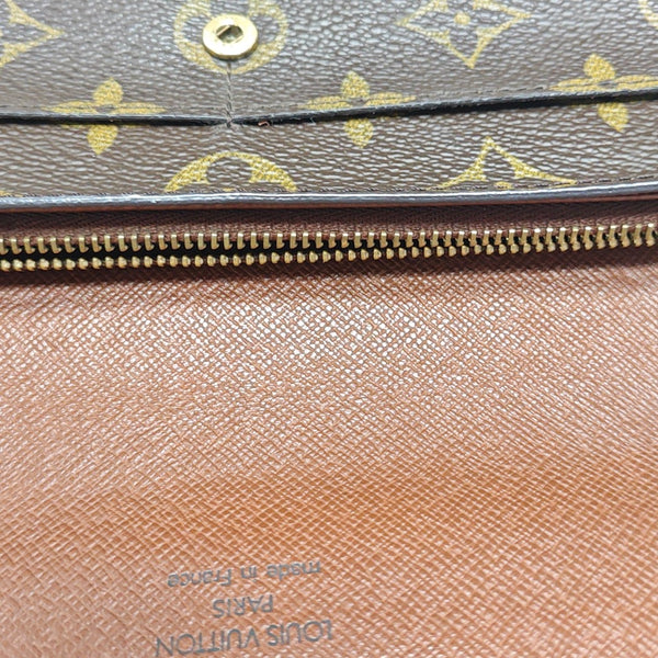 PORTE MONNAIE Monogram Coated Canvas Brown Wallet