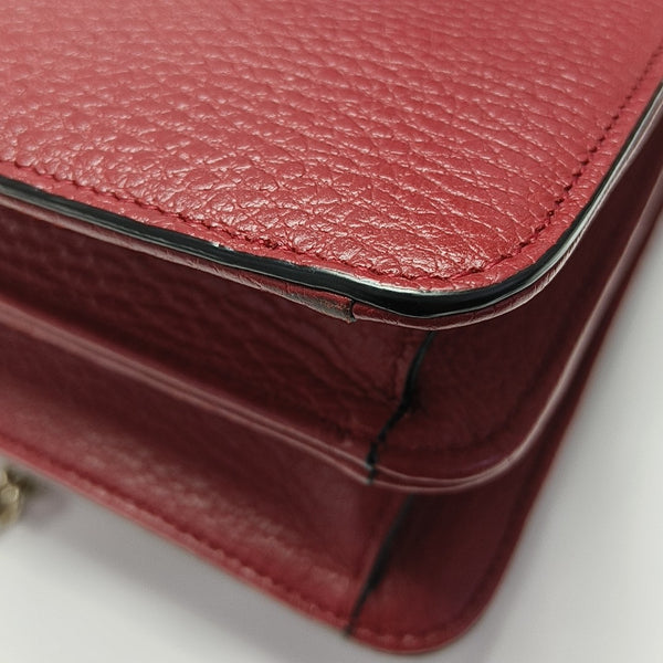 Interlocking G Small Calfskin Red