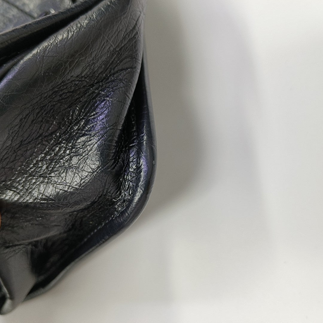 NIKI Mini Chevron, Quilted Calfskin Black