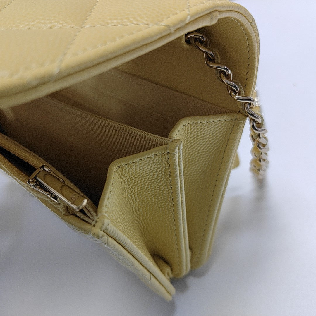 WOC Quilted Grained Calfskin Yellow