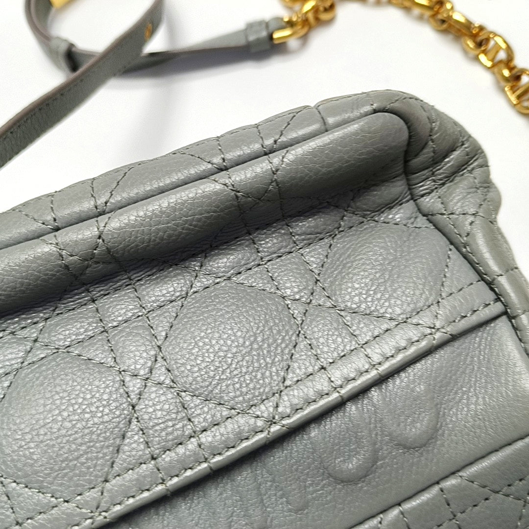 Dior Caro Small Cannage Calfskin Blue