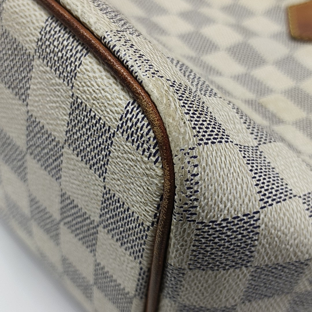 SALEYA PM Damier Azur Coated Canvas White