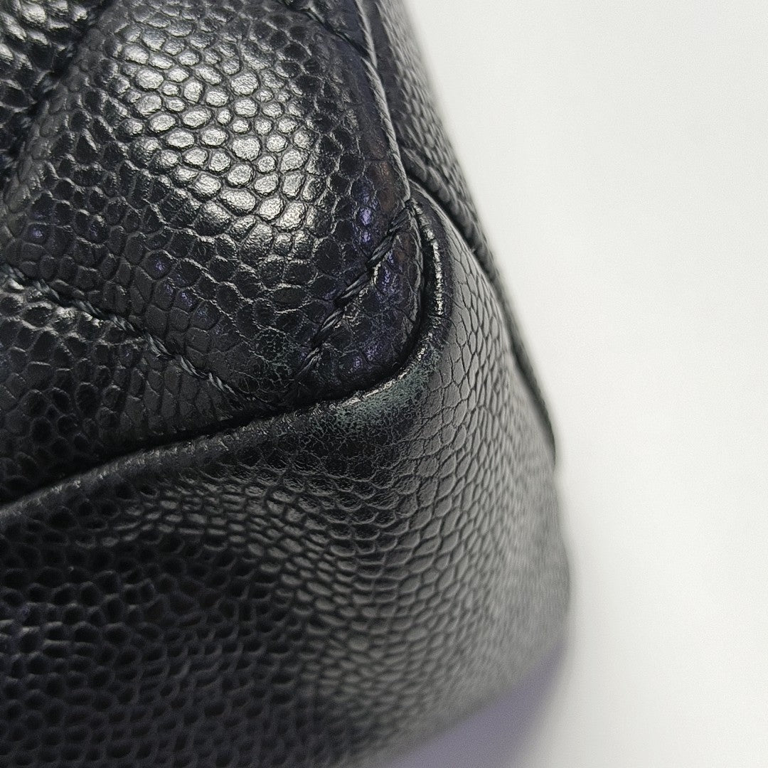 CHANEL PST Quilted Grained Calfskin Black