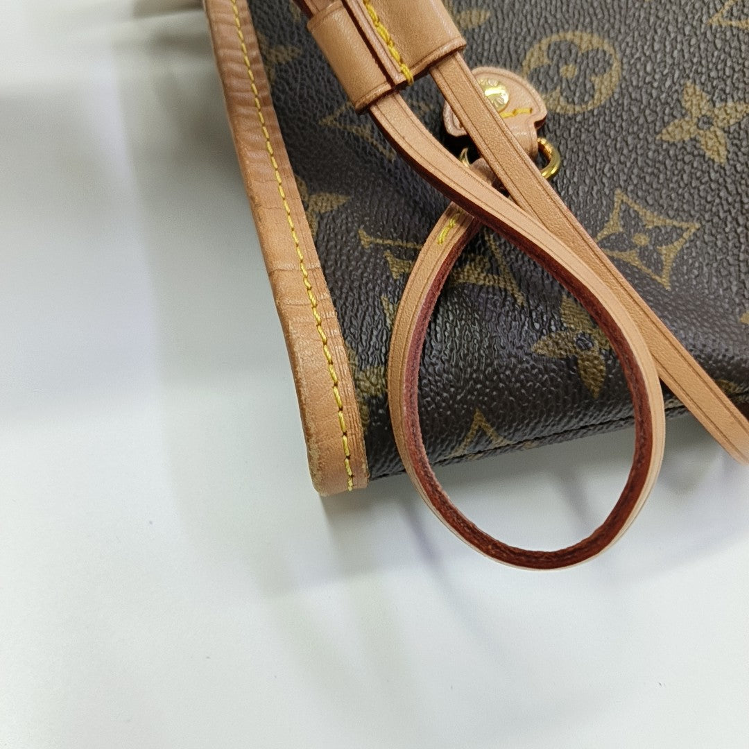 NEVERFULL MM Monogram Coated Canvas Brown