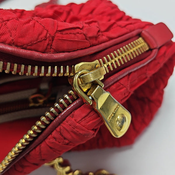 Quilted Canvas Tote Bag Red
