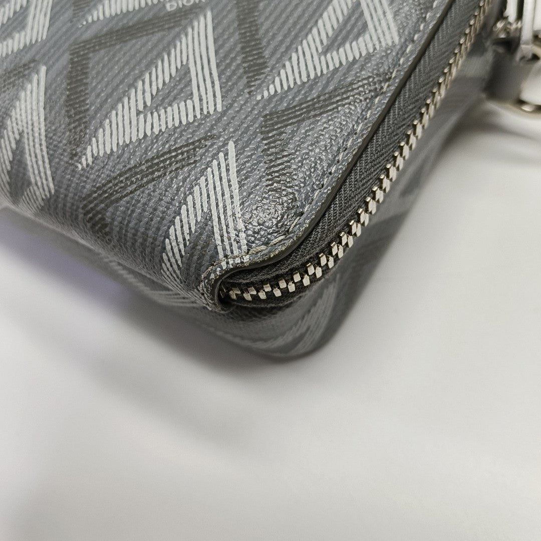Coated Canvas Shoulder Bag Gray