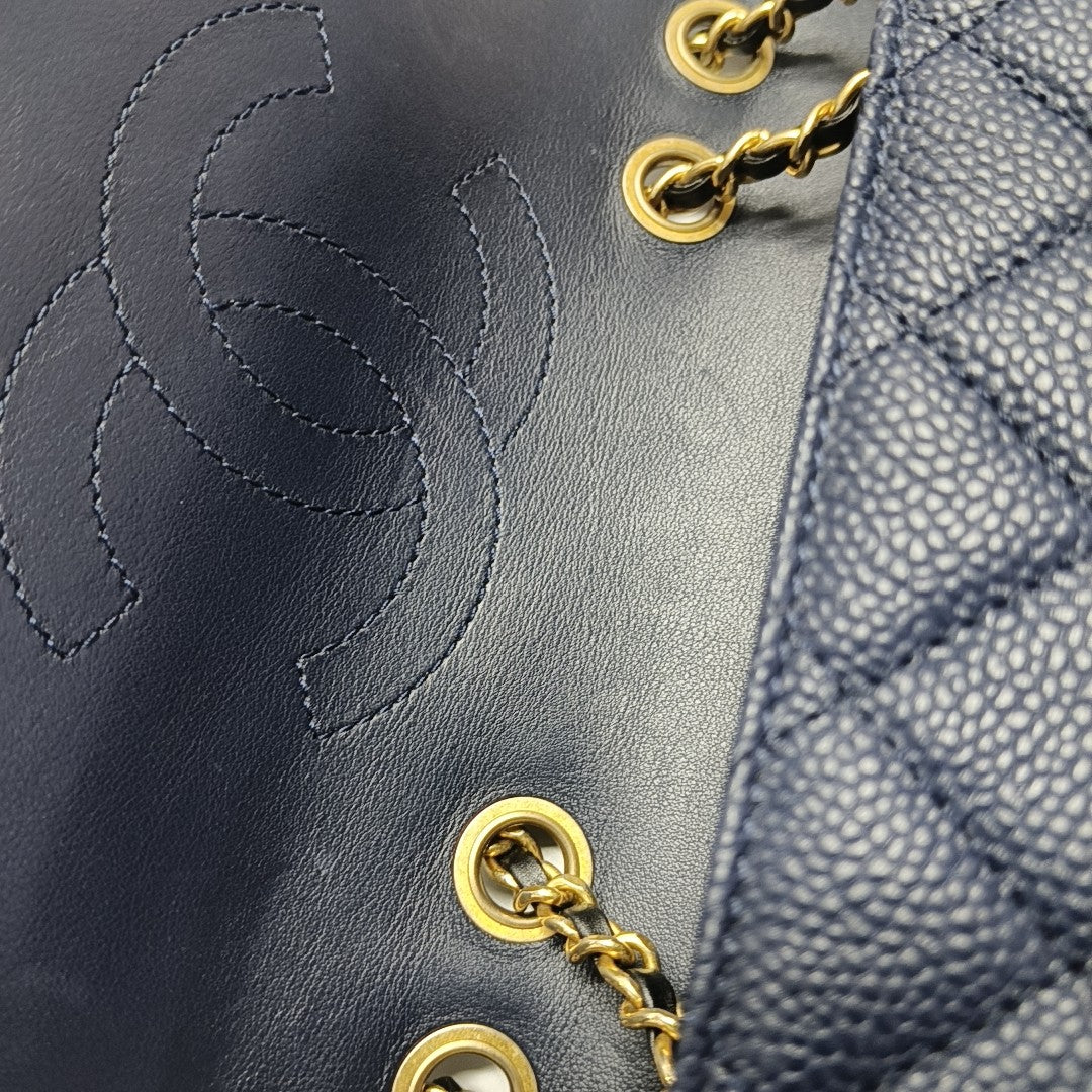 FILIGREE Medium Quilted Grained Calfskin Blue