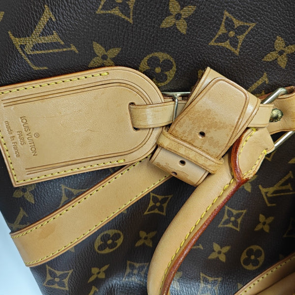 KEEPALL 55 Monogram Coated Canvas Brown