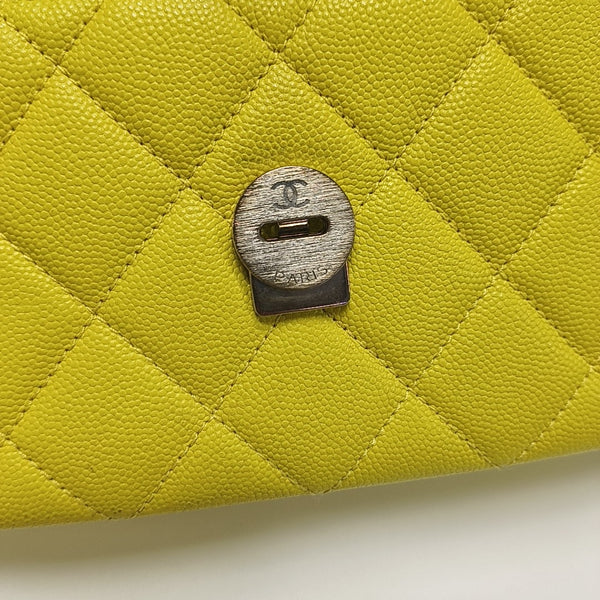 Quilted Grained Calfskin Crossbody Bag Yellow