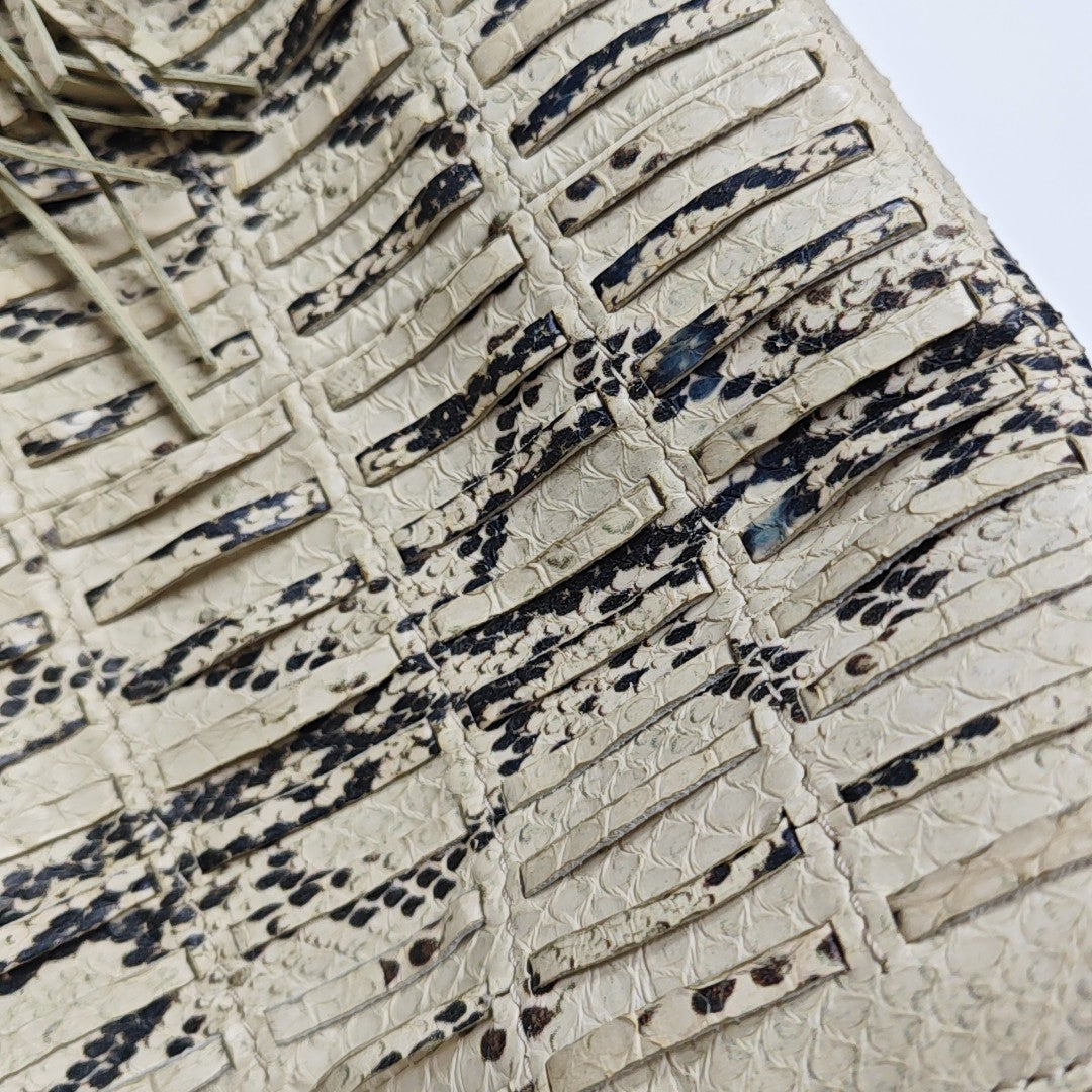 Python Top Handle Bag Beige