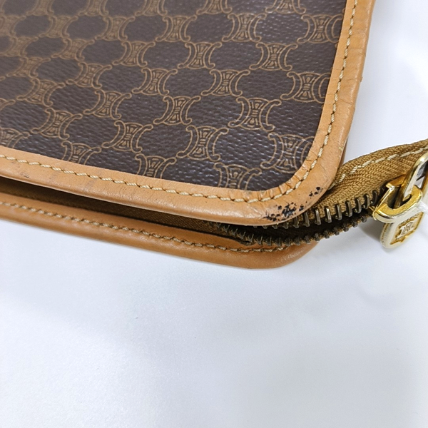 Authenticated pre-owned  MACADAM CLUTCHE Coated Canvas Brown - Clutch at Looply