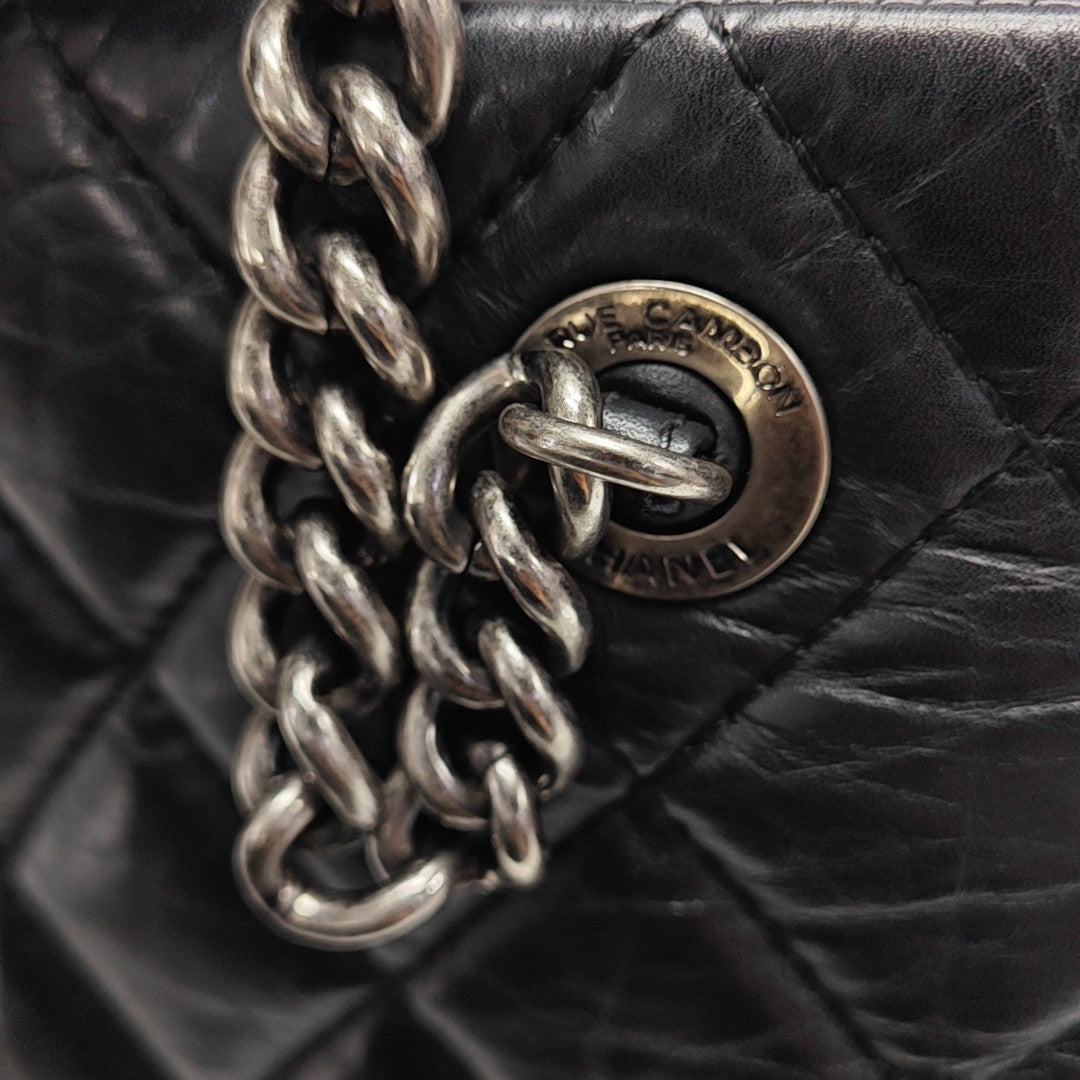 Quilted Calfskin Tote Bag Black