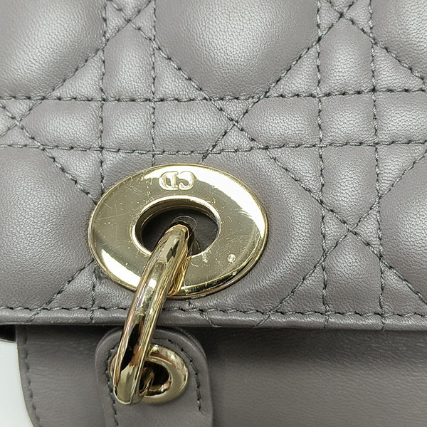 Lady Dior Medium Cannage Lambskin Gray