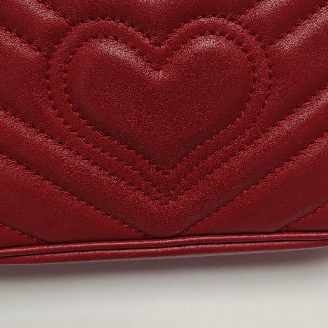 GG Marmont Mini Quilted Calfskin Red