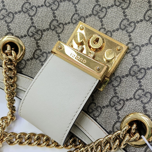 Padlock Small Monogram Coated Canvas Beige