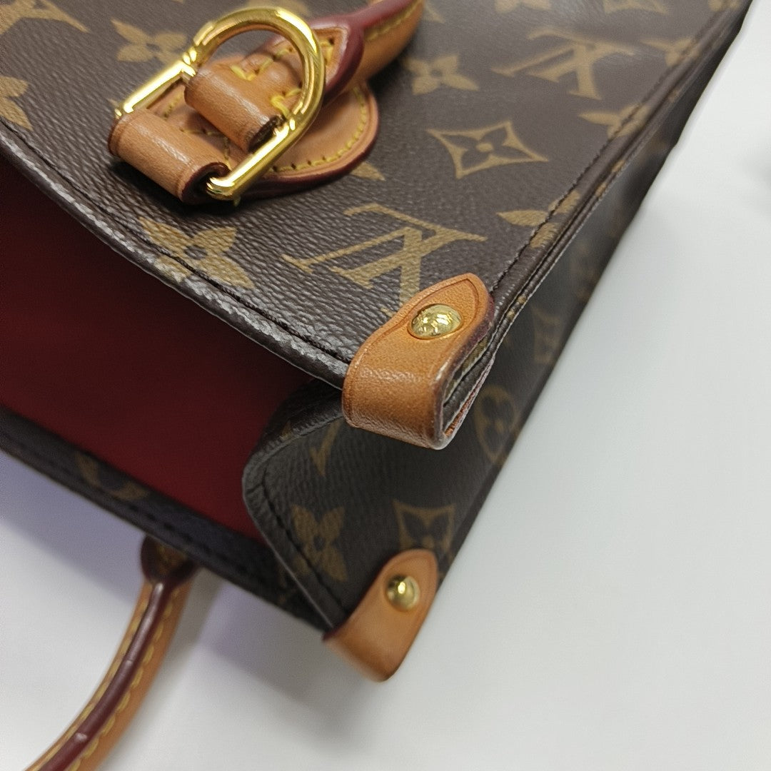 SAC PLAT BB Monogram Coated Canvas Brown