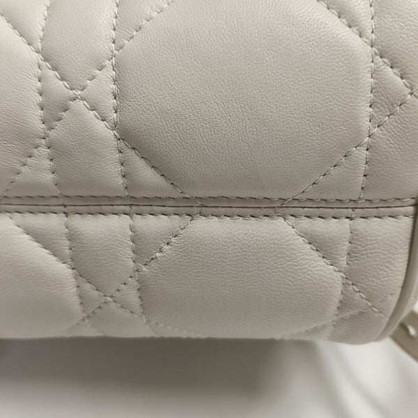 Dior Caro Medium Cannage Lambskin White