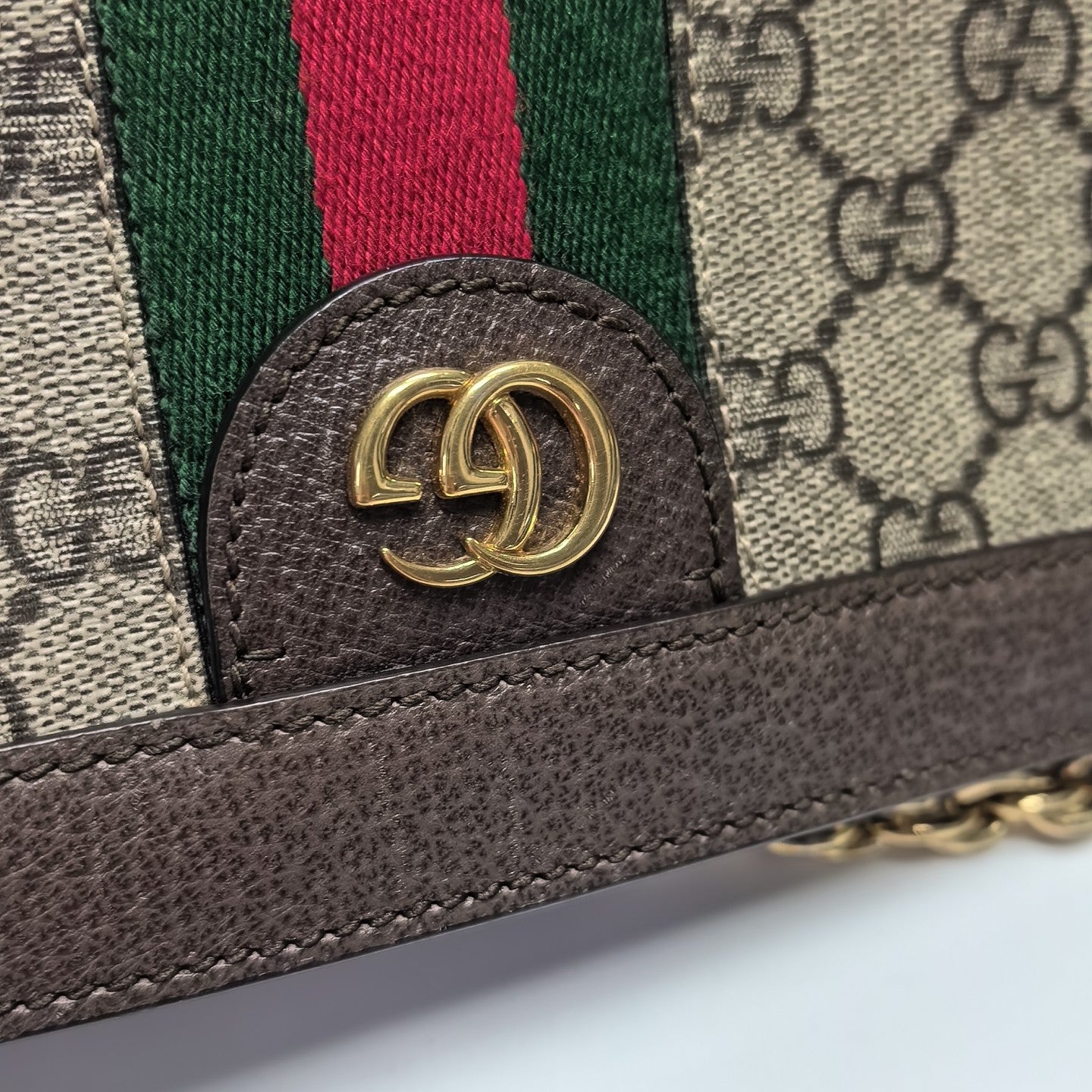 Ophidia Small Monogram Coated Canvas Beige