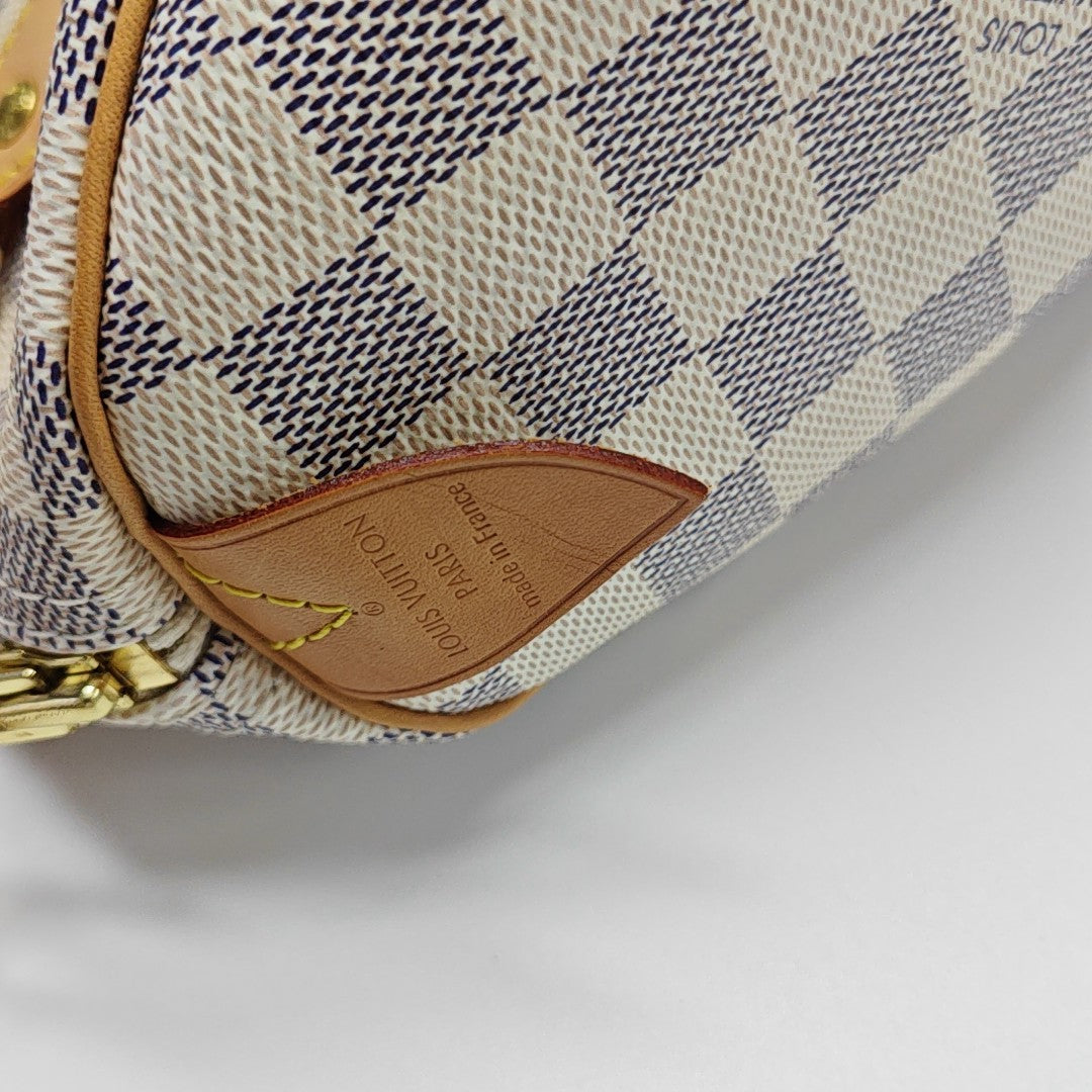 SPEEDY 25 Damier Azur Coated Canvas White