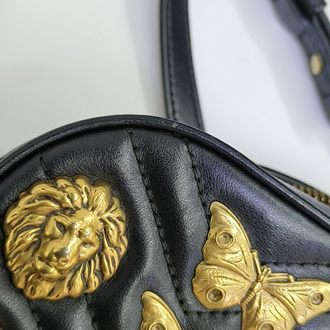 GG Marmont Small Quilted Calfskin Black