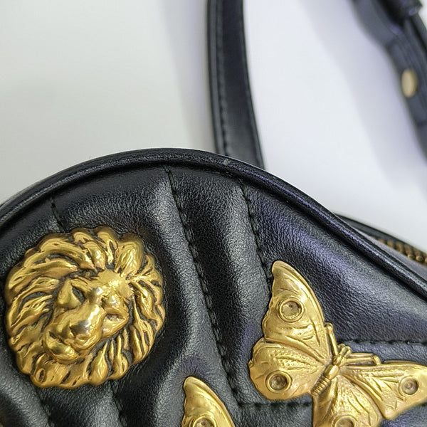 GG Marmont Small Quilted Calfskin Black