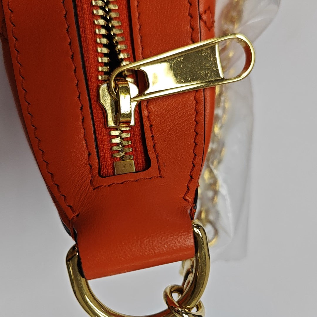 Calfskin Top Handle Bag Orange