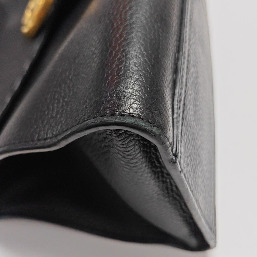 GG Marmont Top Handle Large Calfskin Black