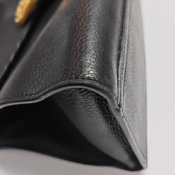 GG Marmont Top Handle Large Calfskin Black