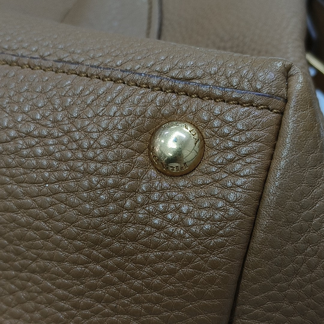 Calfskin Shoulder Bag Brown