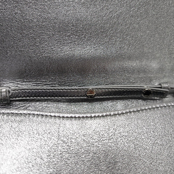 Quilted Lambskin Shoulder Bag Silver