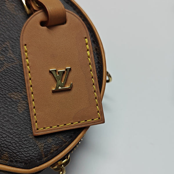 BOITE CHAPEAU Mini Monogram Coated Canvas Brown
