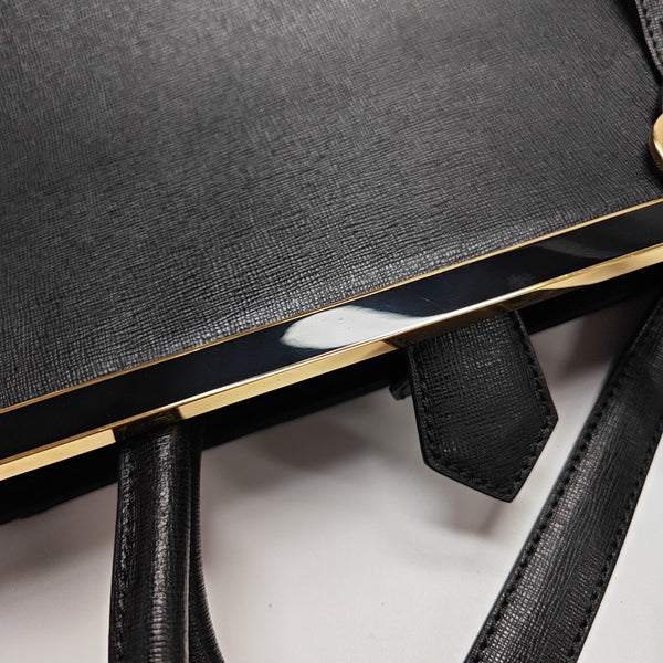 2 Jours Medium Calfskin Black