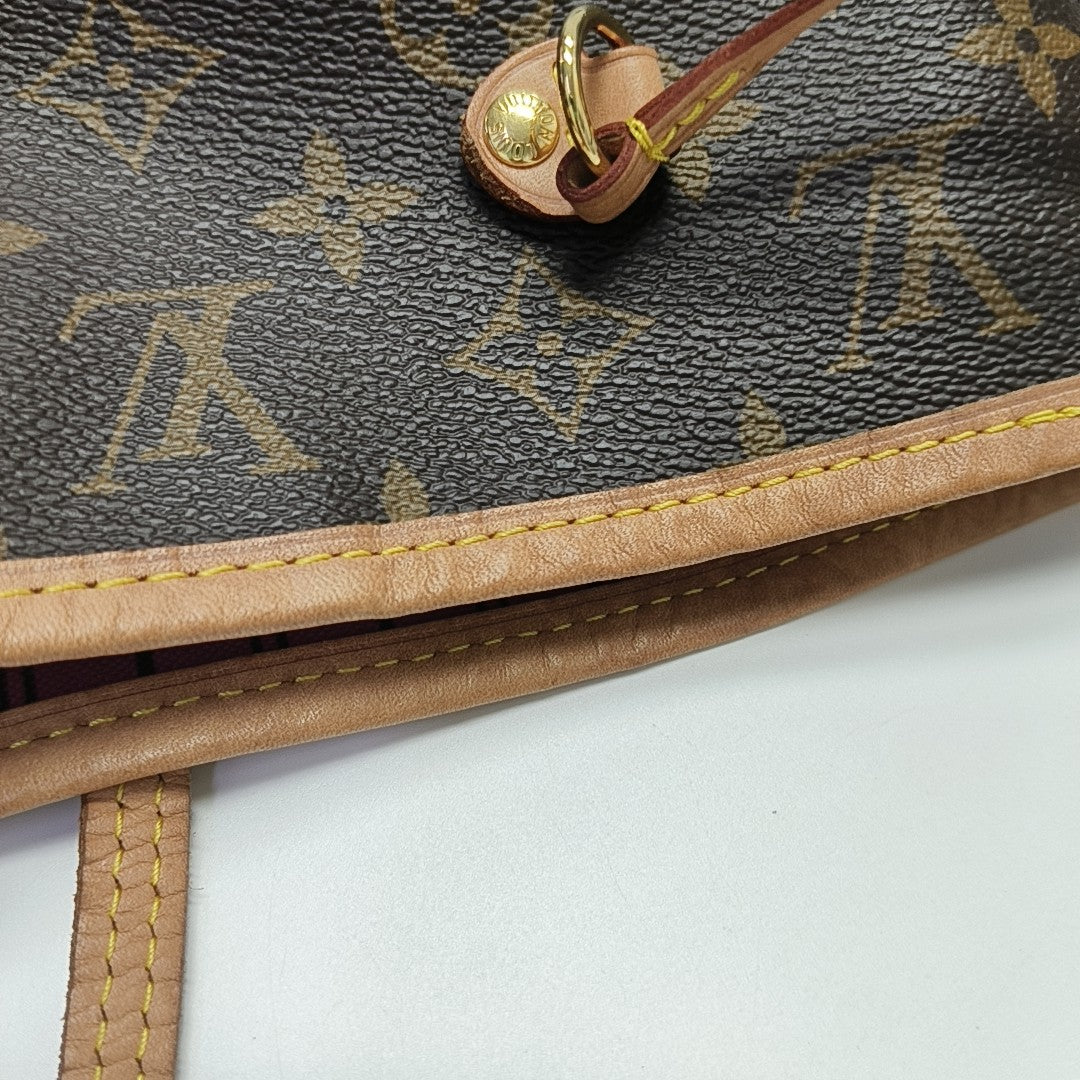NEVERFULL MM Monogram Coated Canvas Brown