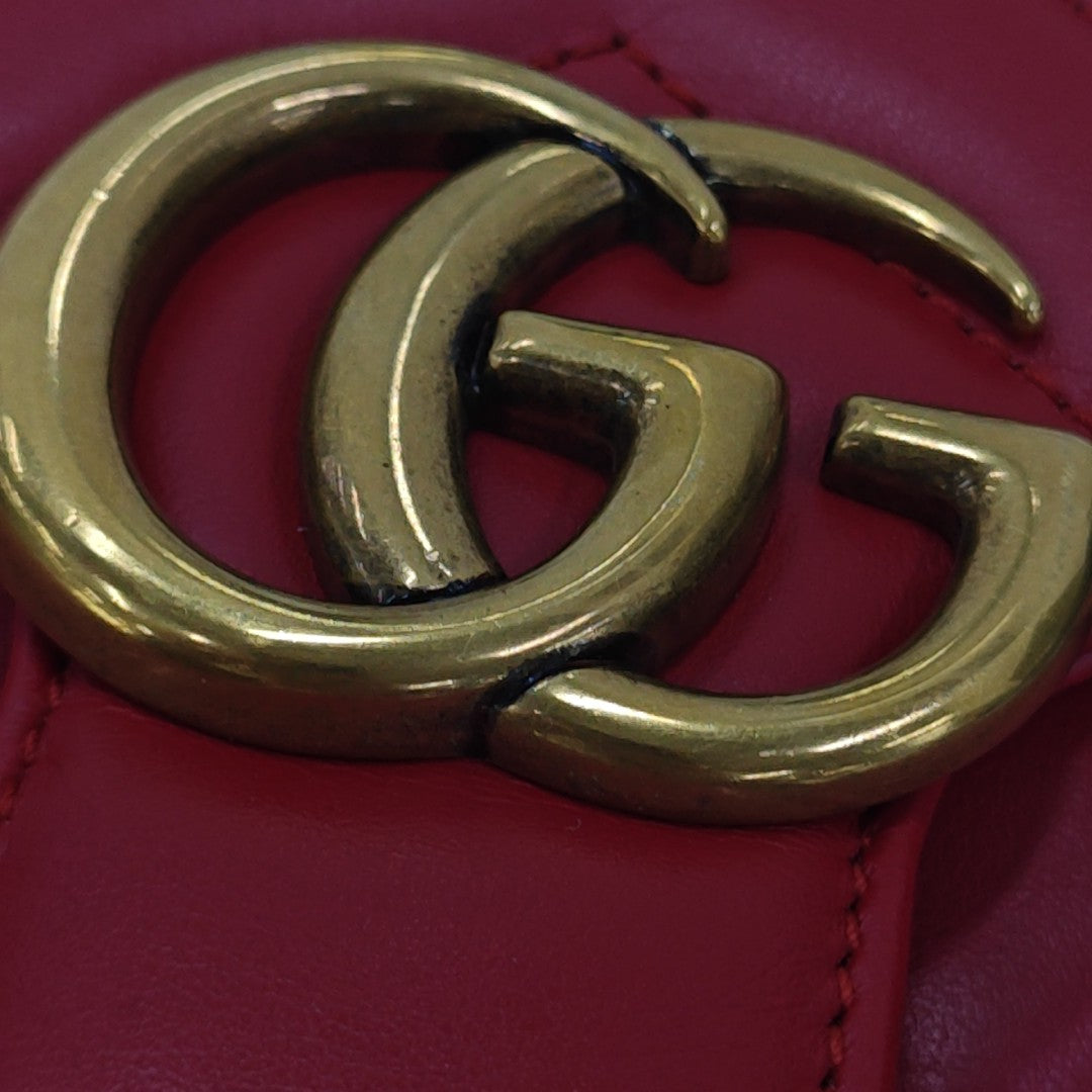 GG Marmont Mini Quilted Calfskin Red