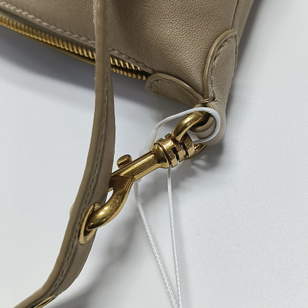 Lambskin Top Handle Bag Mini Beige