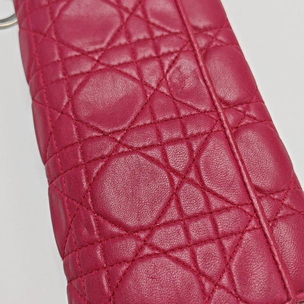 Lady Dior Small Cannage Lambskin Pink Wallet