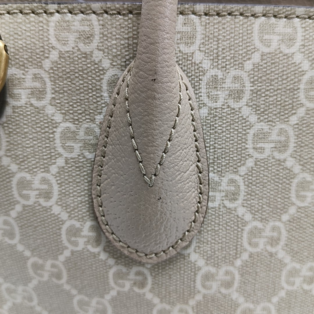 Retro Small Monogram Coated Canvas Beige