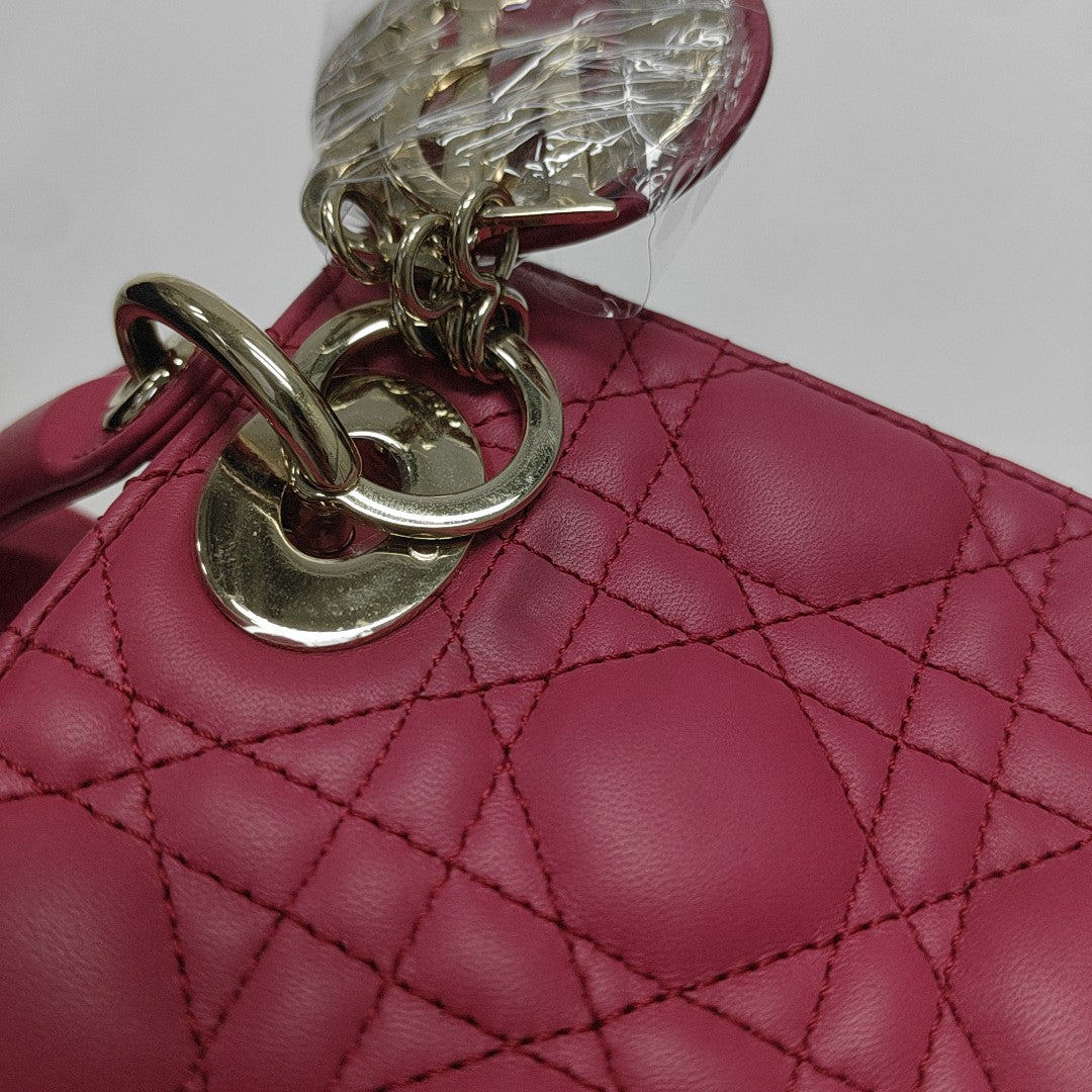 Lady Dior Small Cannage Lambskin Red