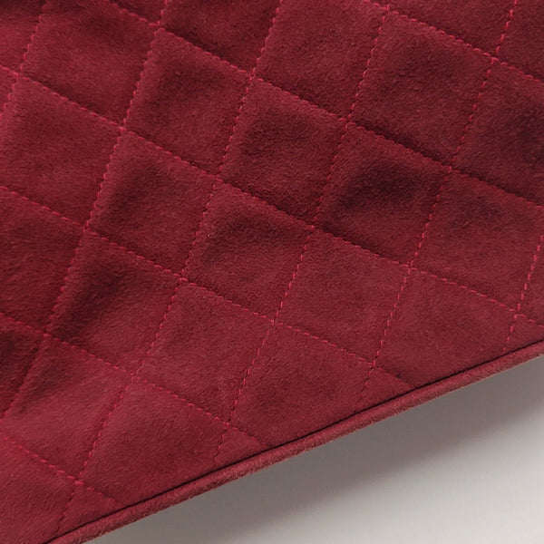 Quilted Suede Top Handle Bag Red