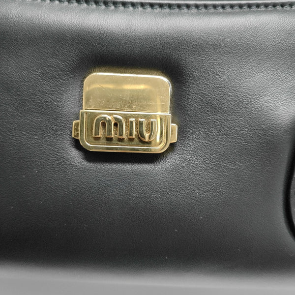 Calfskin Top Handle Bag Black