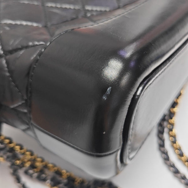 GABRIELLE Small Quilted Calfskin Black