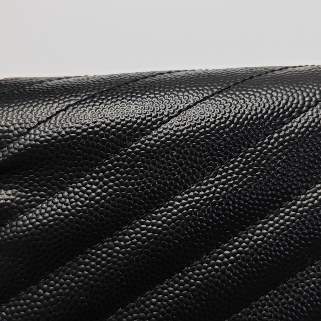 MONOGRAM Chevron Calfskin Black